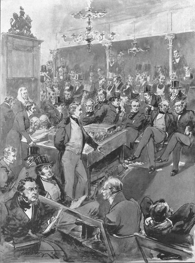 House of Commons, 1846: Robert Peel announcing his Conversion to Free Trade Principles by Unbekannt