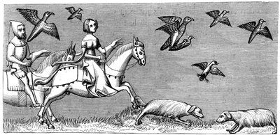 How to make young hawks fly, 14th century 1849 by Unbekannt