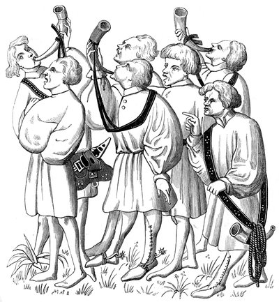 How to Shout and Blow Horns, 15th century by Unbekannt
