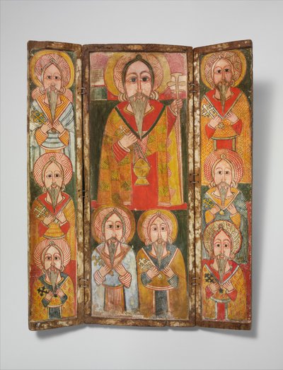 Icon Triptych: Ewostatewos and Eight of His Disciples, late 17th century by Unbekannt