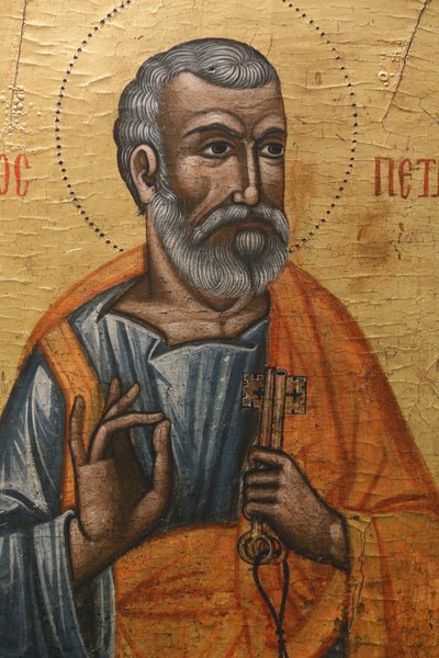 Icon in Pedoulas Byzantine Museum: Saint Peter (17th century) by Unbekannt