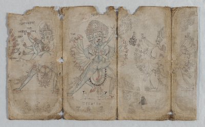 Iconographic Drawing of Tantric Enlightened Beings verso, c. 1500 by Unbekannt