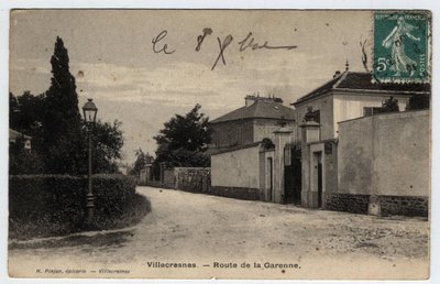 Ile de France, Val de Marne, Villecresnes: route de la Garenne - Postcard dated 1909 by Unbekannt