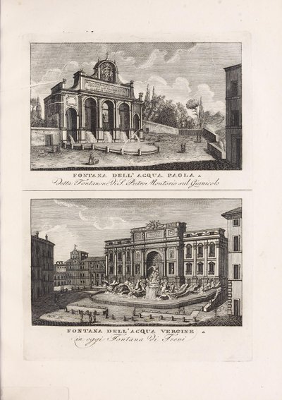 Illustration from the book Collection of Ancient and Modern Views of the City of Rome and Its Surroundings by unknown author and published by Presso Piale neg.e di stampe a S. Carlo al Corso (1816) by Unbekannt