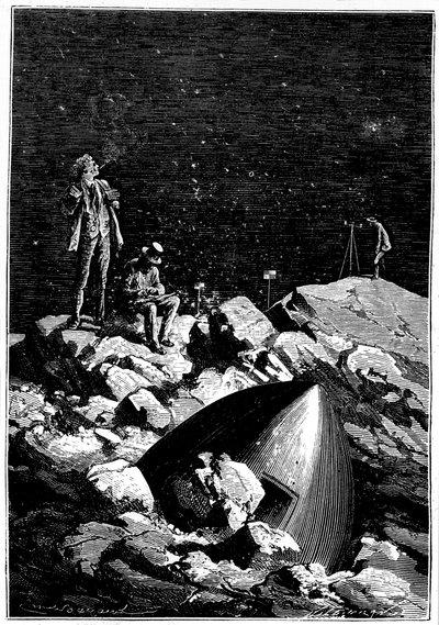 Illustration from De la Terre à la Lune by Jules Verne, 1865 by Unbekannt
