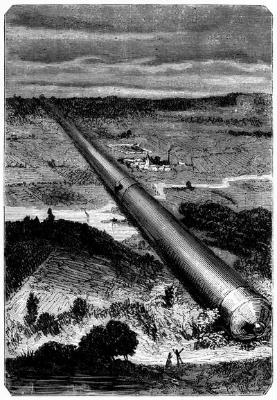 Illustration from De la Terre à la Lune by Jules Verne by Unbekannt
