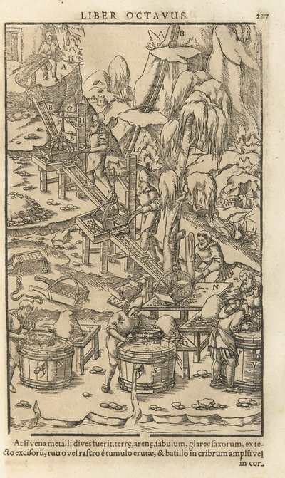 Illustration from De re metallica libri XII by Georgius Agricola by Unbekannt