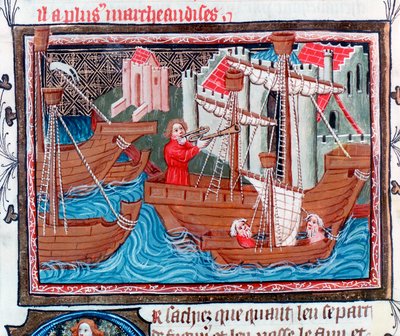 Indian sailing ships described by Marco Polo, 15th century by Unbekannt