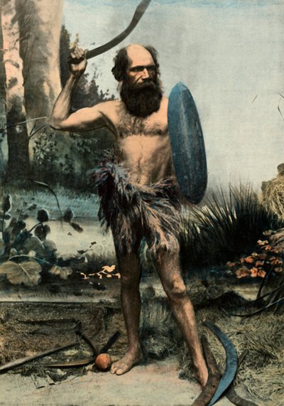 Aborigine Armed with a Boomerang, 1900 by Unbekannt