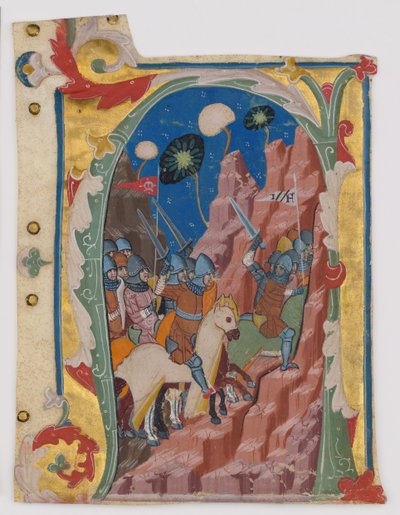 Initial A with the Battle of the Maccabees by Unbekannt