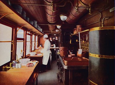 Inside a Restaurant Car Kitchen on the L.M.S. Railway by Unbekannt