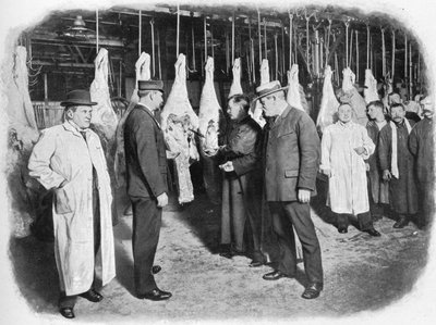 Inspecting Meat at Smithfield Market, City of London by Unbekannt