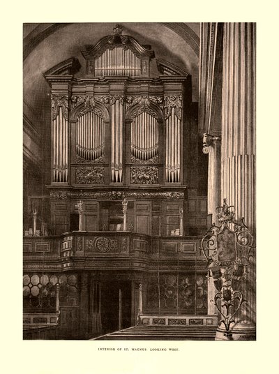 Interior of St. Magnus Looking West, mid-late 19th century by Unbekannt
