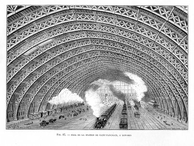Interior of St Pancras Railway Station, London by Unbekannt