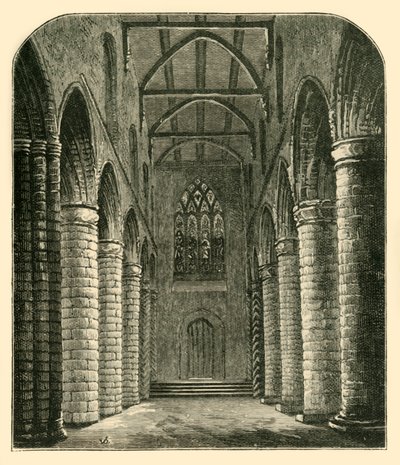 Interior of the Abbey Nave, Looking West by Unbekannt