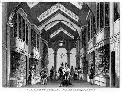 Interior of the Burlington Arcade, Westminster, London by Unbekannt