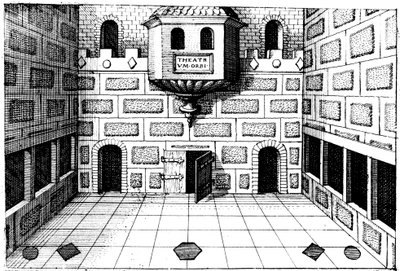 Interior of the Globe Theatre, Bankside, London, 1617-1619 by Unbekannt