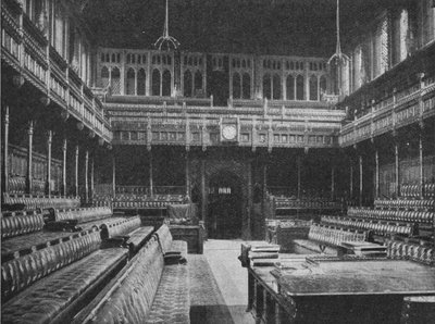 Interior of the House of Commons, Westminster, looking towards the Strangers Gallery by Unbekannt