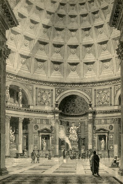 Interior of the Pantheon at Rome Restored by Unbekannt