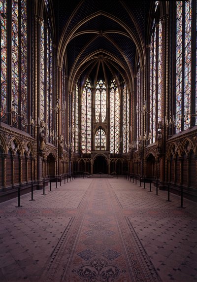 Interior of the Sainte Chapelle (upper chapel) in Paris. Gothic art of the 13th century. by Unbekannt