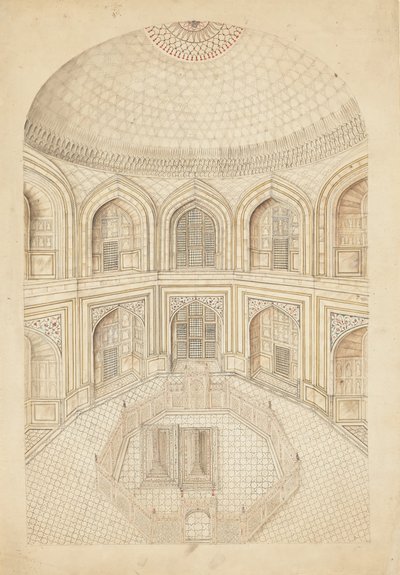 Interior of the Taj Mahal Mausoleum, early 19th century by Unbekannt