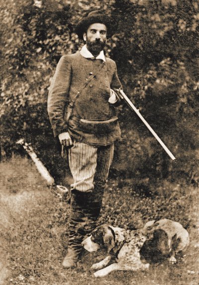 Isaac Ilyich Levitan with his dog Vesta by Unbekannt