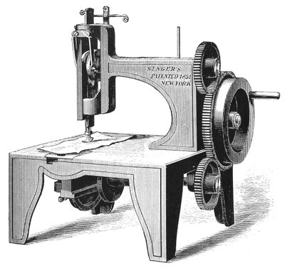 Isaac Merrit Singers first sewing machine, patented in 1851 1880 by Unbekannt