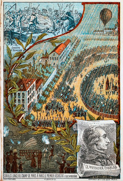 Jacques Charles Launches His First Aerostat from the Champ de Mars, Paris, 1783 by Unbekannt