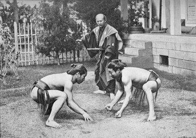 Japanese Wrestlers Ready for a Go by Unbekannt