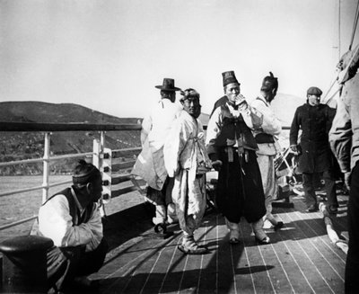 Japanese Officials on Board a Ship, Korea by Unbekannt