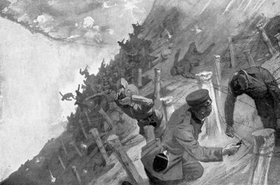 Japanese Troops Massacred Crossing Russian Barbed Wire, Russo-Japanese War, 1904-5 by Unbekannt