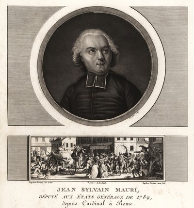 Jean-Sylvain Mauri or Jean-Sifrein Maury, French cardinal, archbishop and bishop of Montefiascone by Unbekannt