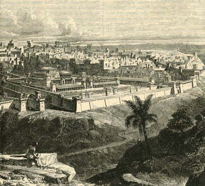 Jerusalem in the Time of Jesus Christ, Showing the Temple as Restored by Herod the Great by Unbekannt