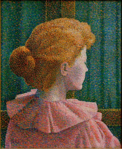Young Blonde Woman with Bun by Unbekannt