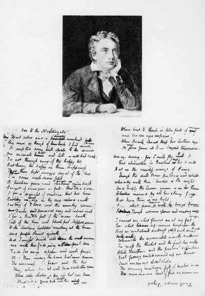 John Keats, English poet, and his Ode to a Nightingale by Unbekannt