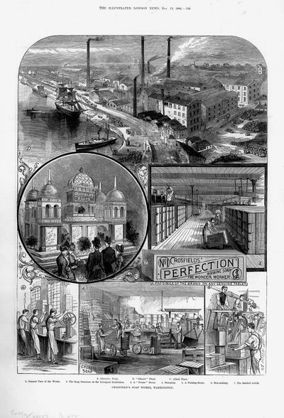 Joseph Crosfield & Sons soap factory at Bank Quarry, Warrington, Cheshire, 1886 by Unbekannt