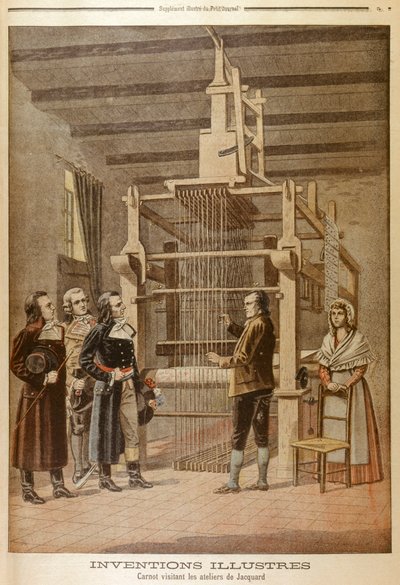 Joseph Marie Jacquard, showing his loom to Lazare Carnot, Lyon, France, 1801 by Unbekannt