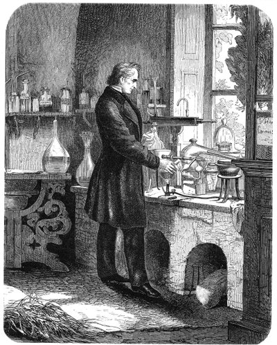 Justus von Liebig, German Chemist, at Work in His Laboratory, mid 19th Century by Unbekannt