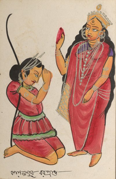 Kalaketu Receiving a Boon from the Goddess Chandi, 1800s by Unbekannt