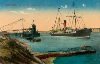 Kantara - British Ship Passing the Suez Canal by Unbekannt