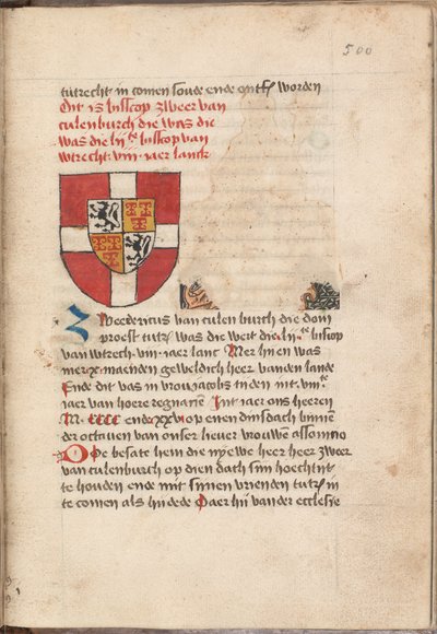 Kattendijk Chronicle - The History or Chronicle of Holland, Zeeland and Friesland and the Diocese of Utrecht and Many Lands That Will Be Named Hereafter - KB KW 1900 A 008, Folium 500r by Unbekannt