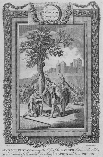 King Athelstan Saving the Life of His Father, Edward the Elder at the Battle of Sherwood, c1787 by Unbekannt