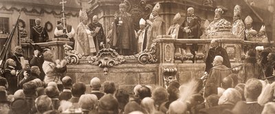 King Charles IV Taking His Coronation Oath in Budapest, 1916 by Unbekannt