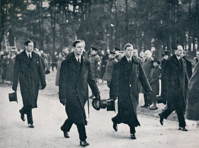 King Edward VIII and his three brothers follow the gun carriage by Unbekannt