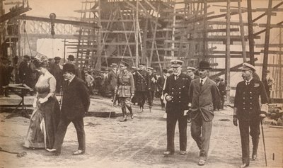 King George V and Queen Mary at a Sunderland Shipyard during World War I, June 15th, 1917, 1935 by Unbekannt