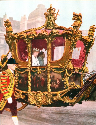 King George V and Queen Mary in the Historic State Coach by Unbekannt