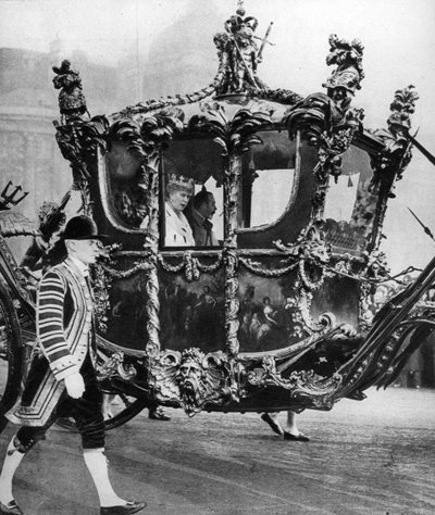 King George V and Queen Mary on Their Way to the State Opening of Parliament by Unbekannt
