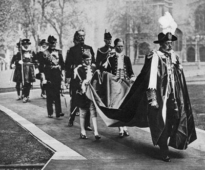 King George V in His Robes as Sovereign of the Order of Bath by Unbekannt