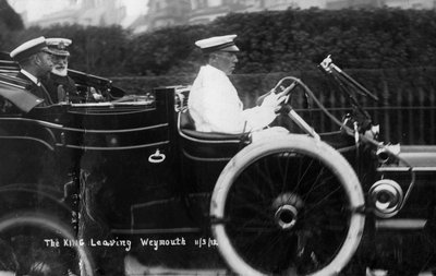 King George V Leaving Weymouth, Dorset, by Car, 11th March 1912 by Unbekannt