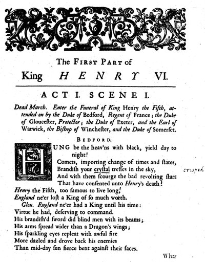 King Henry VI. Act 1. Scene 1 by Unbekannt